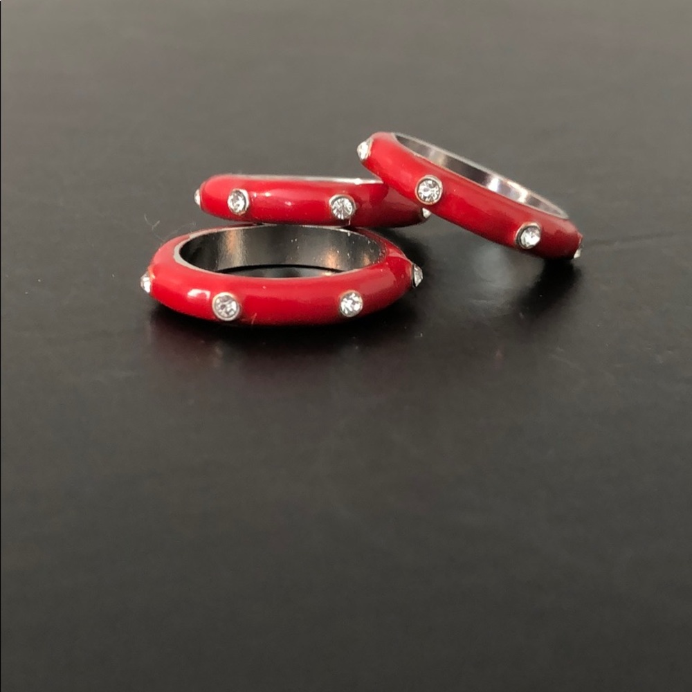 Stackable Rings In Enamel W/Rhinestones - image 5